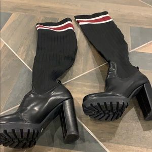 Over the knee sock boots